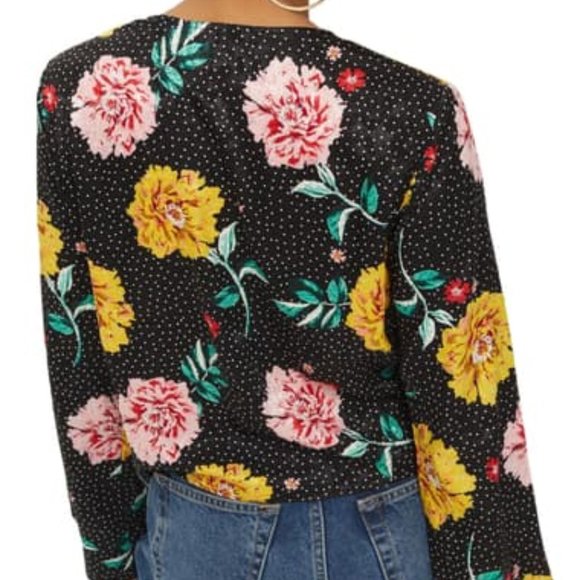 Topshop Floral Polka Dot Jacquard Top 6 - Picture 4 of 9